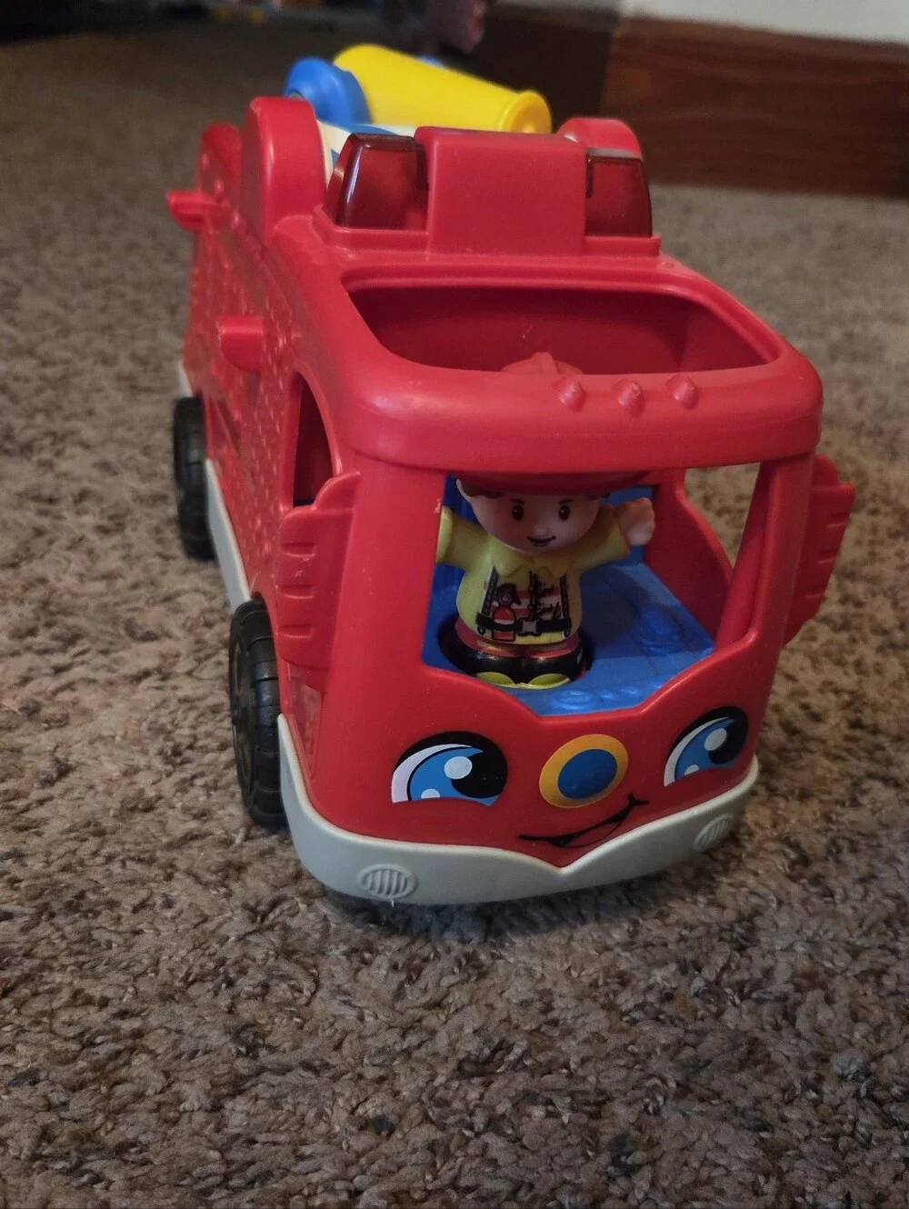 Red Kids Toy 1 Fire Truck with Figure - 2 Little People Tested